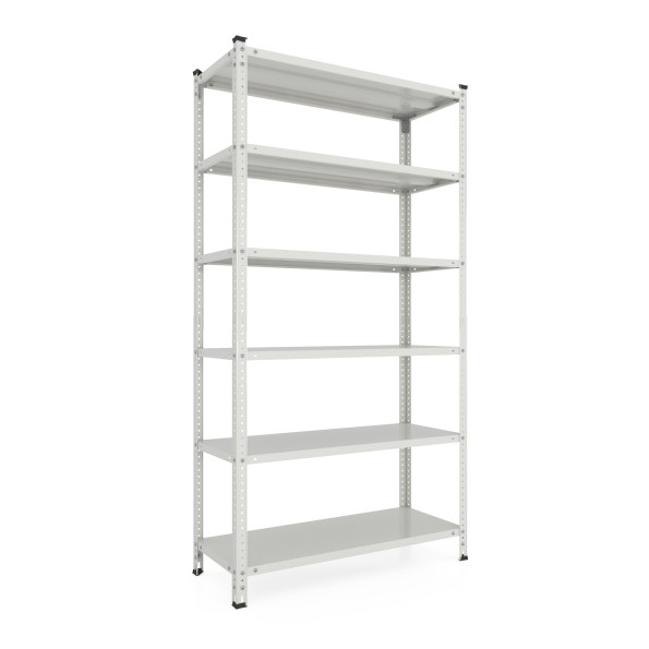 Стеллаж металлический 220х120х40 см БЕЛЫЙ 6 полок из металла РУНА для дома, кладовки, кухни -
                                                        Фото 2